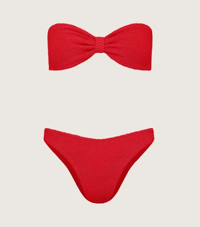 Hunza G Jean Bikini Top In Red