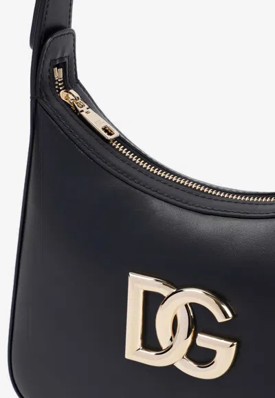 Dolce & Gabbana 3.5 Dg Logo Leather Shoulder Bag In Black