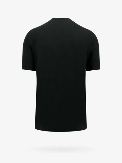 Giorgio Armani V-neck Ribbed Hem Stretch T-shirt In Black