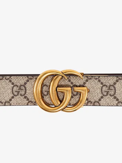 Gucci Women Gg Marmont Reversible Belt In Neutral