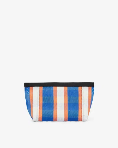 Isabel Marant Powden Logo-embroidered Clutch In White-blue-orange