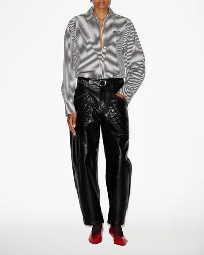 Isabel Marant Hemd Fabrizia In Black And Ecru