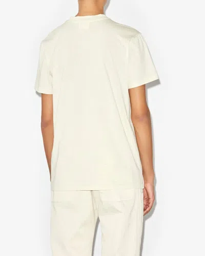 Isabel Marant Étoile Marant Etoile Ziliani Logo Cotton T Shirt In Ecru