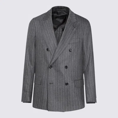 Shop Lardini Grey Wool Suits