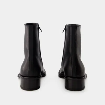 Alexander Mcqueen Cuban Stack Boot With 4.5 Cm Heel In Black
