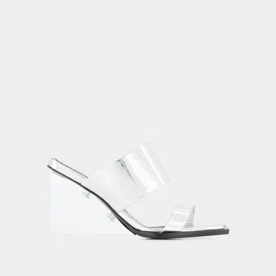 Alexander Mcqueen 100 Shard Wedge Sandals In Grey