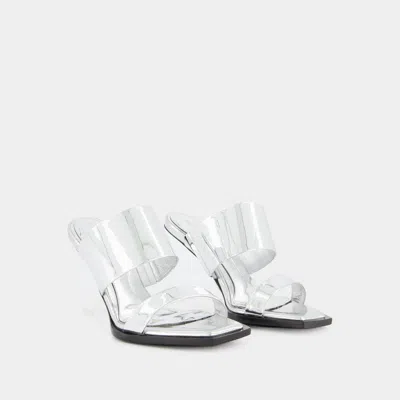 Alexander Mcqueen 100 Shard Wedge Sandals In Grey