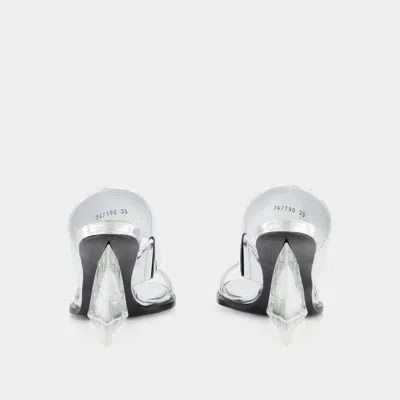Alexander Mcqueen 100 Shard Wedge Sandals In Grey