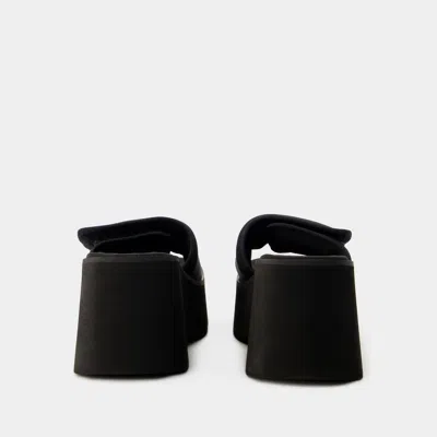 Courrèges Courregès Black Stretch Polyester Blend Scusa Wave Slippers In Black