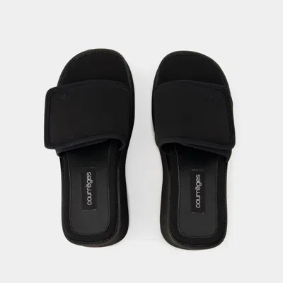 Courrèges Courregès Black Stretch Polyester Blend Scusa Wave Slippers In Black