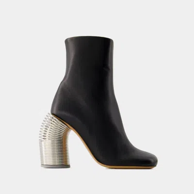 Off-white Silver Spring Ankle Boots In Black