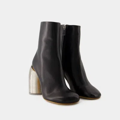 Off-white Silver Spring Ankle Boots In Black