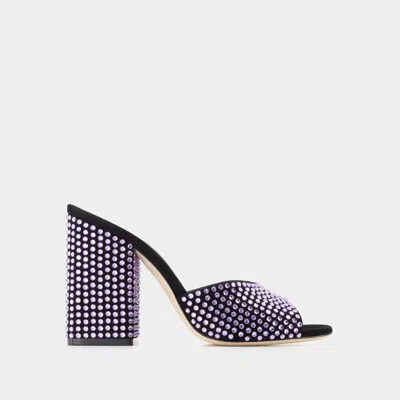 Paris Texas Leather Mules In Purple