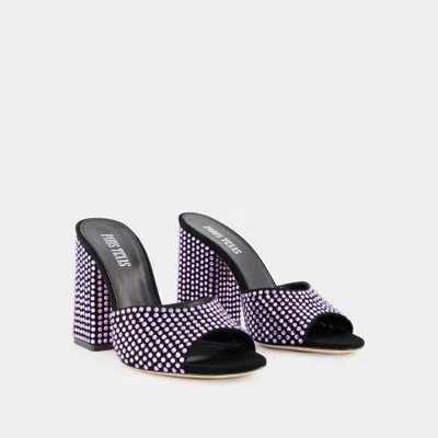 Paris Texas Leather Mules In Purple