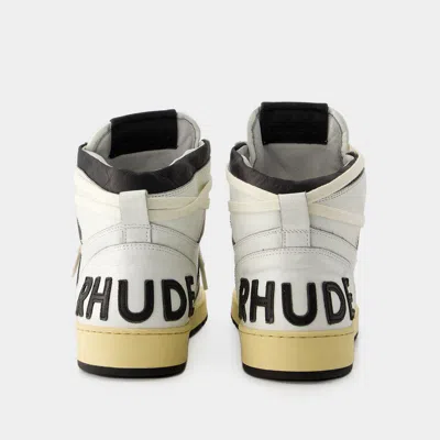 Rhude Rhecess Smooth High-top Sneakers In White