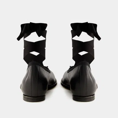 Simone Rocha Heart Toe Ballerinas - Leather - Black In Black