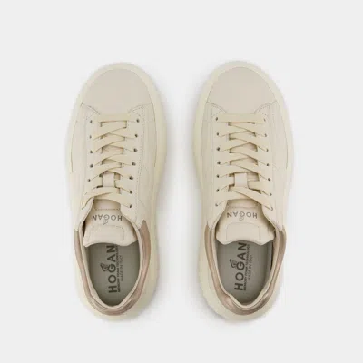 Shop Hogan H Stripes Sneakers In Beige