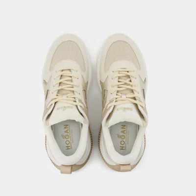 Shop Hogan H597 Sneakers In Beige