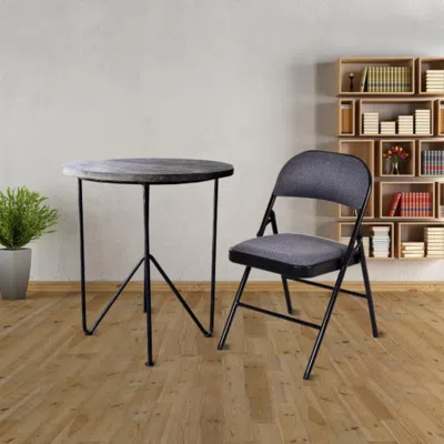 Hivvago 4 Pieces Fabric Upholstered Padded Seat Folding Chairs Seet