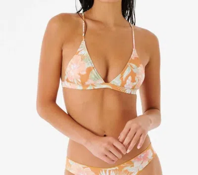 Rip Curl Always Summer Cross-back Triangle Top In Gold In Beige