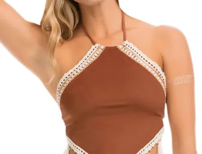 Ale By Alessandra Cropped Bikini Top In Ever Suede In Multi