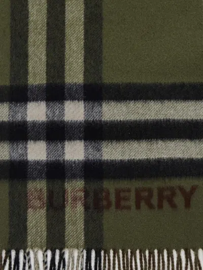 Burberry Cashmere Check Scarf In Brownshrub