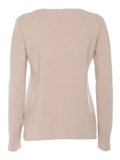 Max Mara Beige Sweatshirt In Wool And Cashmere Blend In Beige
