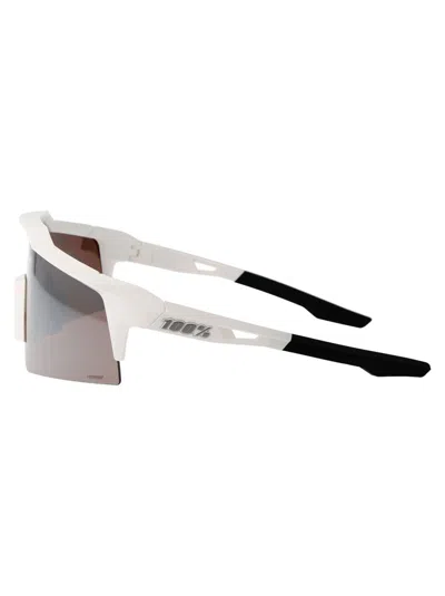 100% Matte White - Hiper Silver Mirror Lens Acetate Sunglasses In Brown