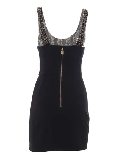 Elisabetta Franchi Bead-embellished Mini Dress In Black