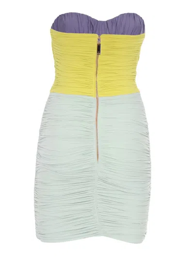 Elisabetta Franchi Draped Jersey Mini Dress In Multicolor