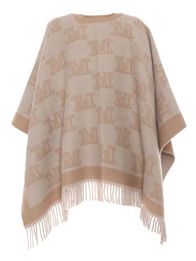 Max Mara Woman Cape Camel Size Onesize Virgin Wool In Brown