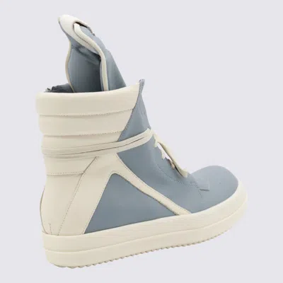 Shop Rick Owens Blue And Mil Porterville Geobasket Sneakers In Pale Blue/milk