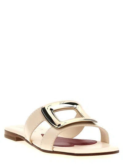 Roger Vivier Buckle Slides In White