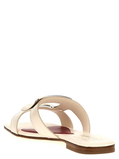 Roger Vivier Buckle Slides In White