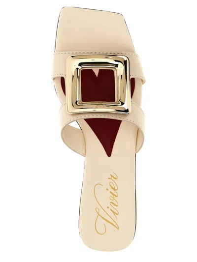 Roger Vivier Buckle Slides In White
