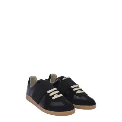 Maison Margiela Replica Suede Sneakers In H9966 Black