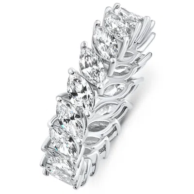 Pompeii3 6 Ct Emerald Cut Designer Wide Diamond Eternity Wedding Ring 14k Gold Lab Grown In Multi