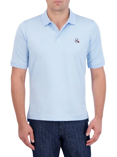 Robert Graham The Player Solid Cotton Jersey Polo In Light Blue