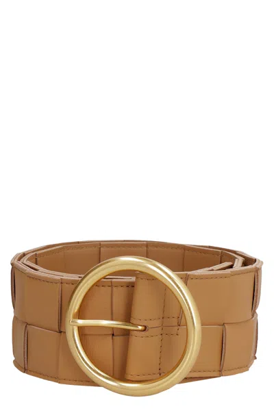 Bottega Veneta Women's Leather Belt In Saddle Brown