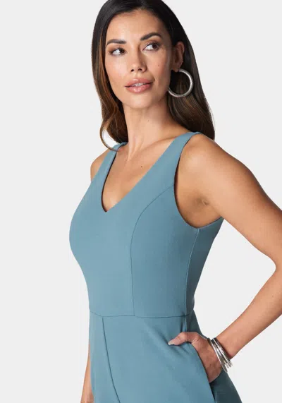 Bebe V Neck Core Jumpsuit In Denim