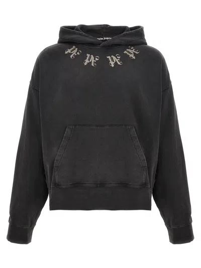 Shop Palm Angels Statement Monogram Sweatshirt In Black