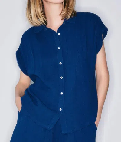 Melissa Nepton Jayla Batik Cotton Shirt In Blue In Blue