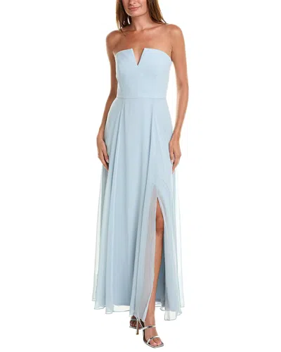 The Dessy Group Dessy Collection Chiffon Maxi Dress In Grey