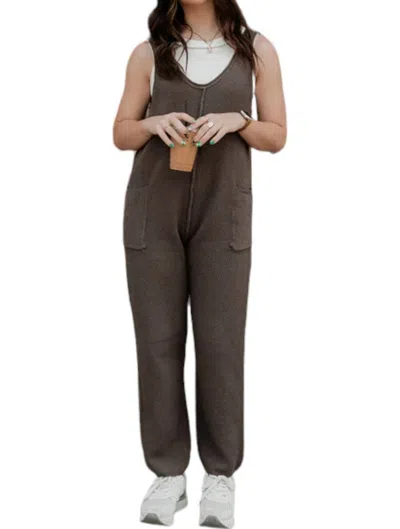 Ces Femme Knit Sweater Jumpsuit In Brown In Brown