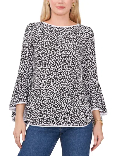 Sam & Jess Womens Printed Bell Sleeve Pullover Top In Multi