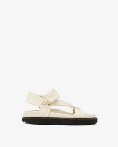 Isabel Marant Naori Leather Sandals In White