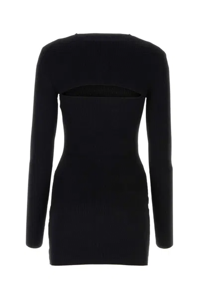 Shop Alexander Wang Knitted Mini Dress In Black