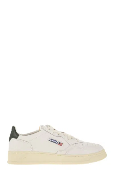 Shop Autry Medalist Low - Leather Sneakers In White/green