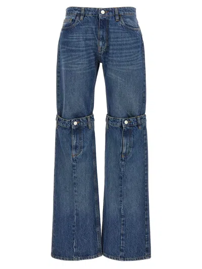Coperni Light Blue Jeans With Open Knee In Blue