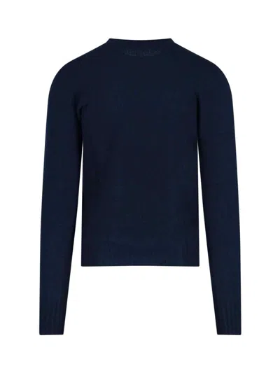 Drumohr Classic Sweater In Blue Cashmere Navy Tone In Blue
